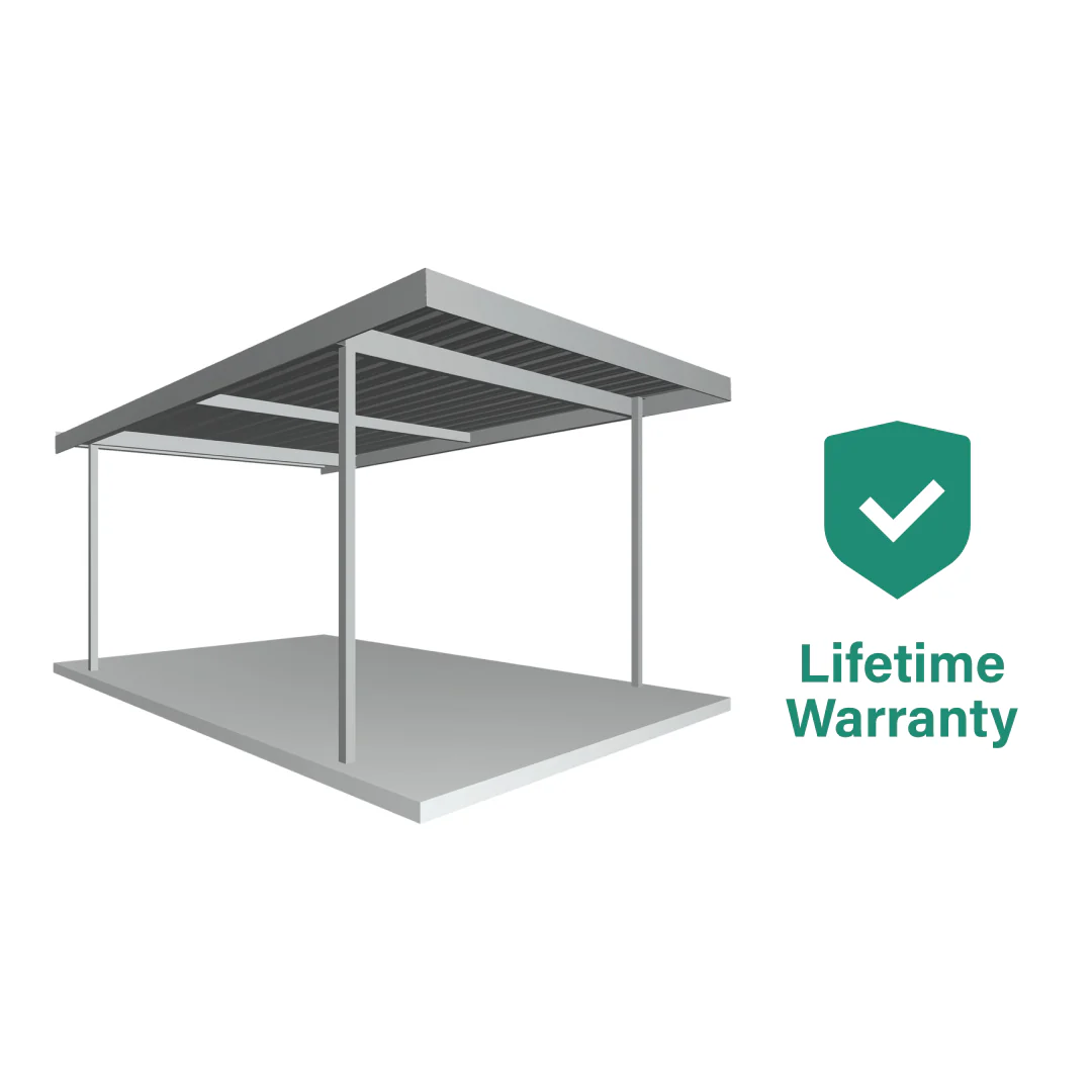 5.5m x 5.4m Double Carport - Zinc - Image 12